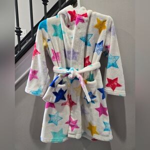 Lands' End Kids Colorful Star Pajama Robe, Girls Robe, Size 6